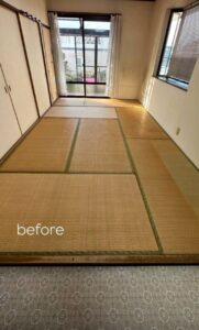 福岡LDKフローリング張替、クロス張替施工前